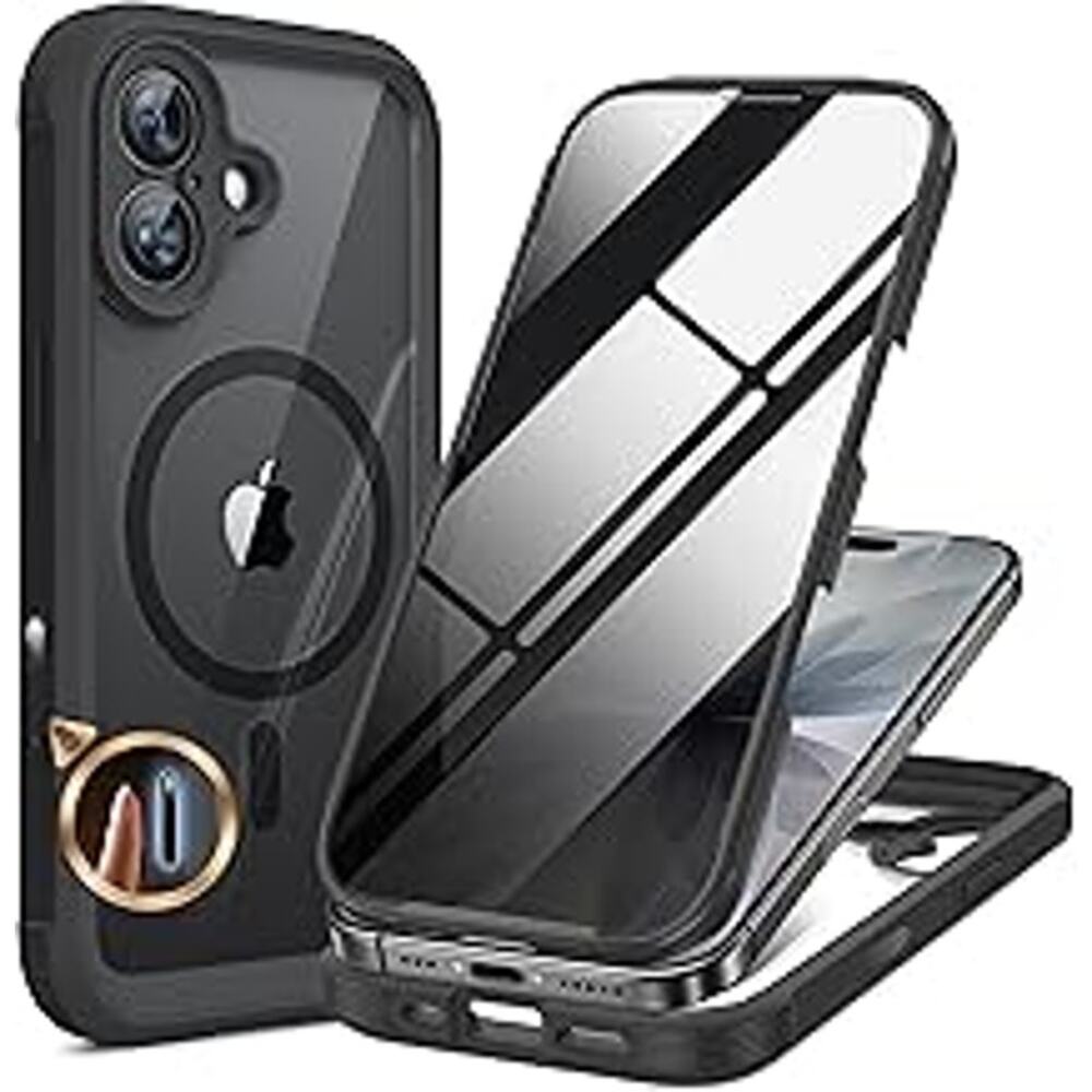 Miracase for iPhone 17 Case with Screen & Camera Protector 6.3", Black (G2-1057)